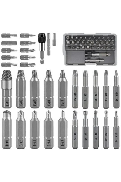 Choice 33 PCS 33 PCS Damaged Screw Extractor Kit with Sleeve Extension Drill ...