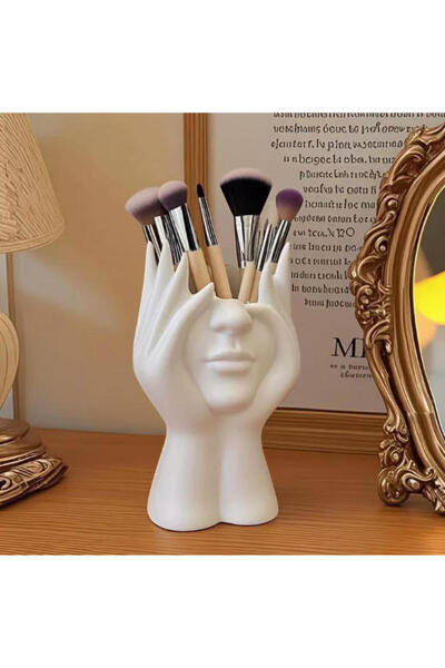 Choice WHITE 1pc Handmade Creative Human Body Art Makeup Brush Holder - A Uni...