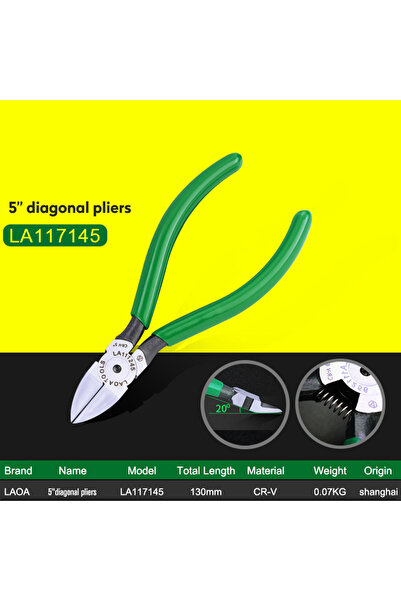 Choice1 كماشة قطع أسلاك بطول 5 بوصات LA117145 LAOA، كماشة ذات أنف طويل، كماشة...