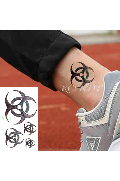 Choice monochrome Waterproof Temporary Tattoo sticker Biological hazard Bioha...