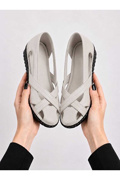 AYAKKABİSEPETİ Genuine Leather Orthopedic Light Sole Women's Sandals