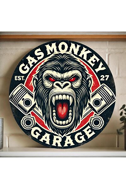 Choice 7.87x7.87in(20x20cm) MULTI Vintage Gas Monkey Garage Sign - 8"x8" Roun...