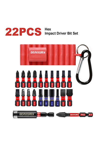 Choice 22PCS Geinxurn 22 Pcs Impact Screwdriver Bits Set with Organizer Sleev...