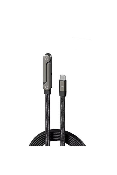 Choice كابل شحن Type-C إلى Type-C بطول 1.5 متر أسود متعدد الوظائف قابل للطي ب...