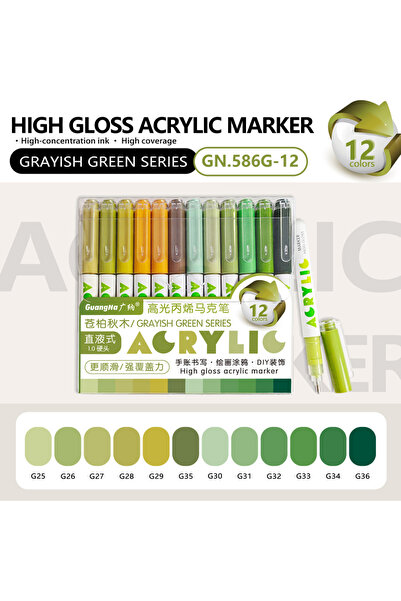 Choice6 12 colors - G 168/12 Colors High Gloss Acrylic Markers Set Premium Ac...