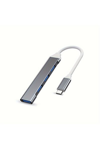 Choice5 موزع USB رمادي اللون بـ 4 منافذ، محول OTG متعدد المنافذ من النوع C، م...