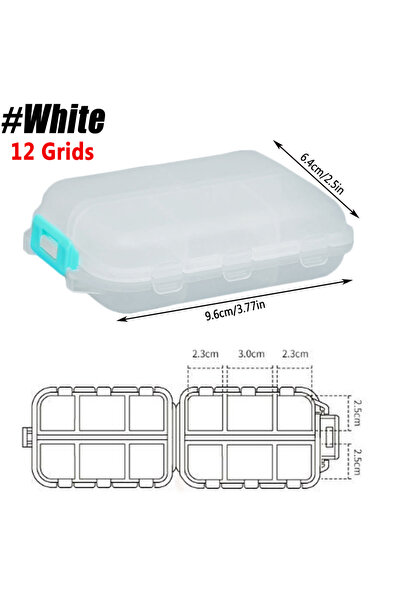 Choice1 12 Grids-White 1Pcs Pill Case Portable Small Weekly Travel Pill Organ...