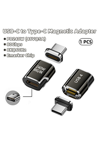 Choice محول مغناطيسي USB4 بقوة 240 واط، 80 جيجابت في الثانية، يدعم ثندربولت 4...