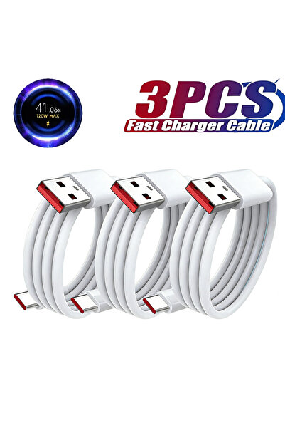 choice2 كابل شحن فائق السرعة USB-C بطول 2 متر، 3 قطع، 6 أمبير، 120 واط، لأجهز...