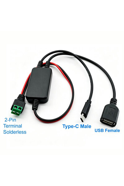 Choice1 2 in 1 12V/24V to 5V Converter DC-DC Buck Module Power Adapter Cable ...