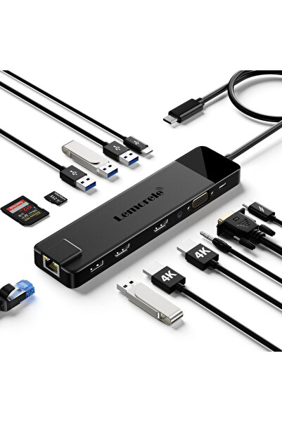 Choice محول يو إس بي سي 13 في 1 من ليموريل TC100 لأجهزة ماك بوك مع منفذ HDMI ...