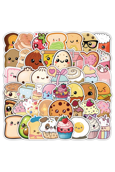 Choice 60pcs 60PCS Kawaii Dessert MeMe Stickers Food Cartoon Graffiti DIY Dia...