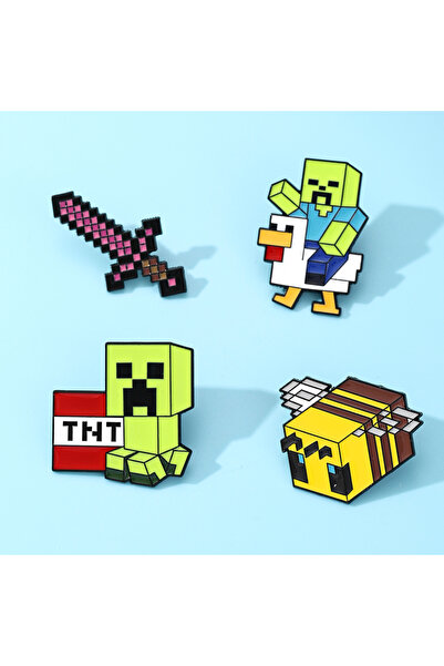 Choice 4pcs brooch 4pcs Cartoon Figure Enamel Pins Metal Lapel Brooch Collect...