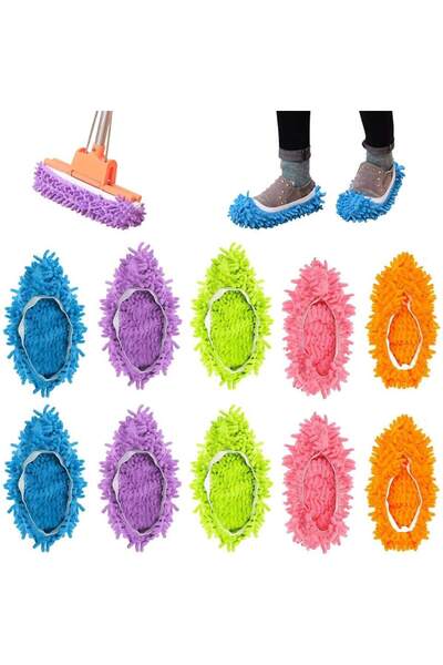 Choice1 10pcs - 5 pairs 10 Pcs (5 Pairs) Mop Slippers,Mop Shoes,Dust Duster, ...