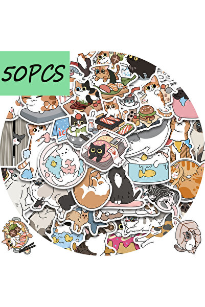 Choice 50PCS 50pcs cute cartoon love and cat graffiti stickers, decorate mobi...
