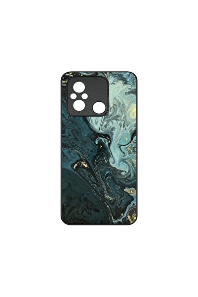 bestcase Тънък стъклен калъф, съвместим с Xiaomi Redmi 12C, Тъмен течен ефект...
