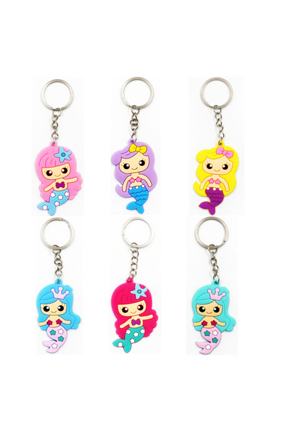 Choice 12pcs Random 6/12PCS Mermaid Key Rings Birthday Party Decorations Girl...