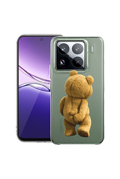 bestcase Прозрачен тънък силиконов калъф, съвместим с Xiaomi 15 Pro, Мече със...