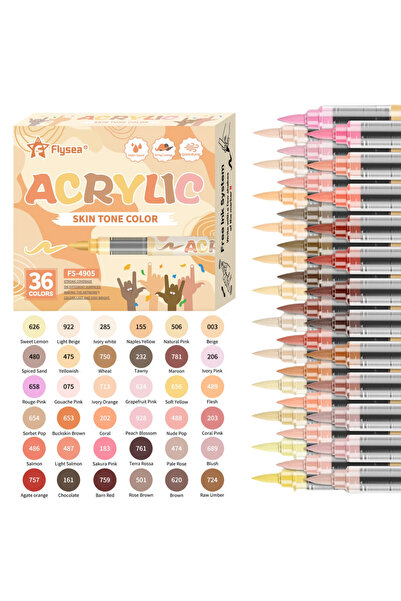Choice 36colors Skin Tones Art Markers Soft Brush Tip Acrylic Paint Pens Quic...