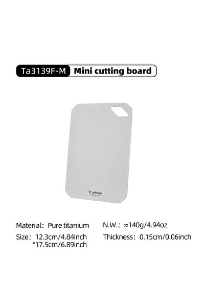 Choice4 Matte-M Tiartisan Pure Titaniuim Mini Cutting Board Outdoor Camping P...