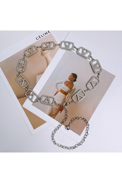 Choice Bandai c1 2026 New Fashion Diamond Metal Waist Chain Women Belt Design...