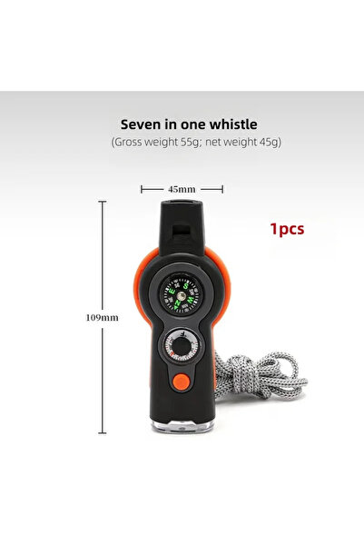 choice2 1PCS Outdoor Camping 7-In-1 Multi-Function Whistle Survival Whistle S...