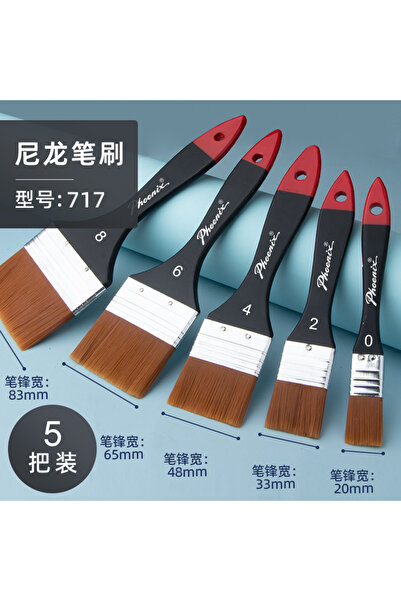 Choice16 Nylon5PC-0 2 4 6 8 PHOENIX Flat Art Paint Brushes 1/3/5/8 Pcs Nylon ...