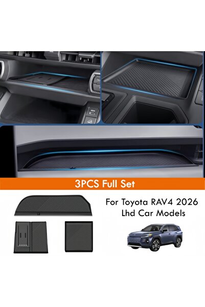 Choice3 3PCS Full Set Wireless Charging Non-slip Mat For Toyota RAV4 2026 Lhd...