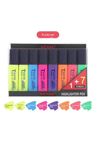 Choice1 8-color set 4/8 Pcs/set Highlighter,Chisel Tip Marker Pen,4/6/8 Assor...