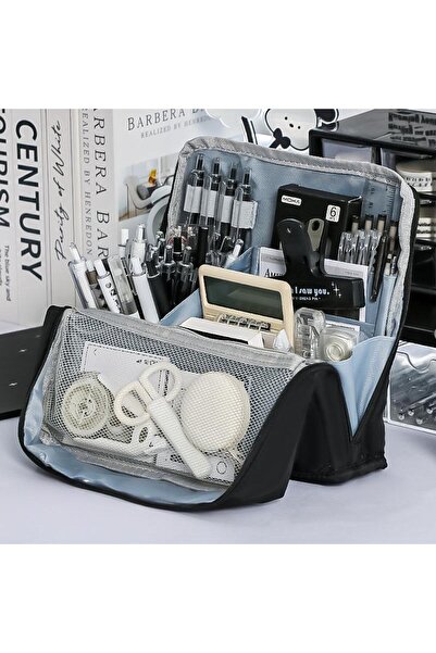 Choice Black Large Capacity Pencil Case Simple Stationery Box Student Station...