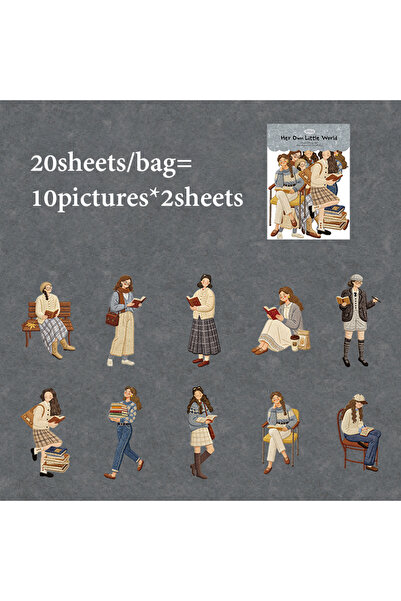 Choice4 S31047-3 ماركة Mr.Paper، 20 قطعة/كيس، ملصقات ذات طابع شخصيات مع نقش ب...