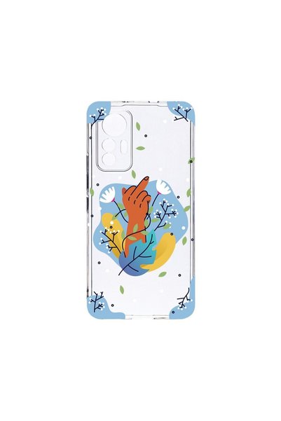 bestcase Прозрачен силиконов калъф 2ММ, съвместим с Xiaomi 13 Lite, Flowers F...