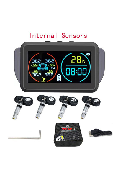 Choice Internal Sensors Smart Solar Power TPMS Car Tire Pressure Monitoring S...