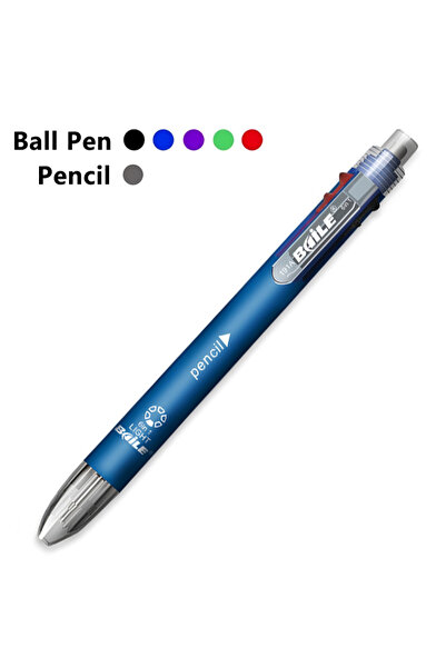 Choice3 Blue 5-Color 0.7mm Ballpoint Pen And 0.5mm Automatic Pencil 6-in-1 Se...