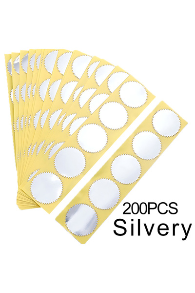Choice 200 قطعة فضية، 200 قطعة/عبوة، ملصقات دائرية بتصميم ترس 45 مم، ذهبية وف...