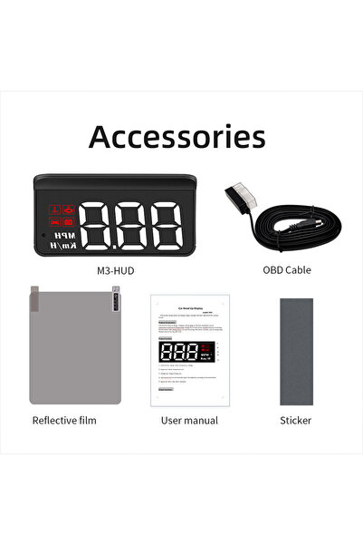 Choice شاشة عرض M3-OBD M3 HUD OBD2، كمبيوتر سيارة مدمج، شاشة عرض أمامية على ا...