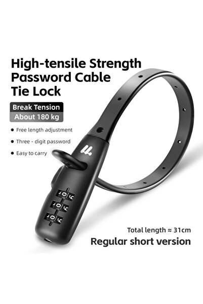 choice2 0705116-31cm WEST BIKING Portable Bicycle Lock Cable Tie Zinc Alloy P...