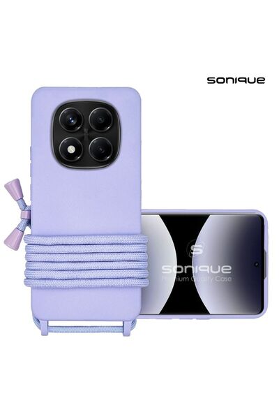 Sonique Θήκη Σιλικόνης με Κορδόνι CarryHang Xiaomi Redmi Note 14 Pro 4G Λιλά