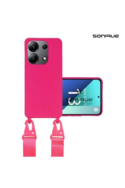 Sonique Θήκη Σιλικόνης με Strap CarryHang Xiaomi Redmi Note 13 4G Φούξια