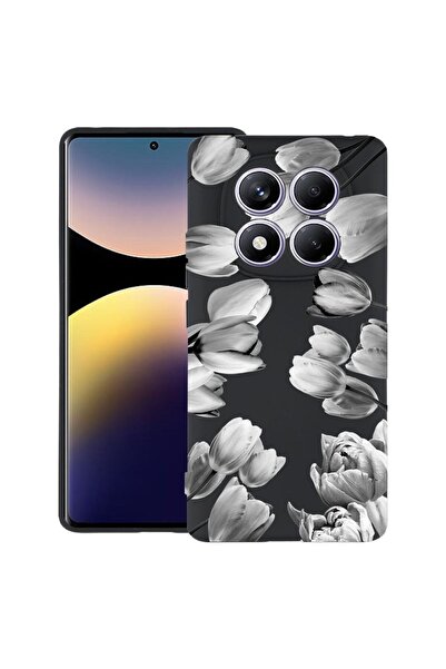 bestcase Ултра тънък TPU калъф, флорален, черен, за Xiaomi Redmi Note 14 Pro ...