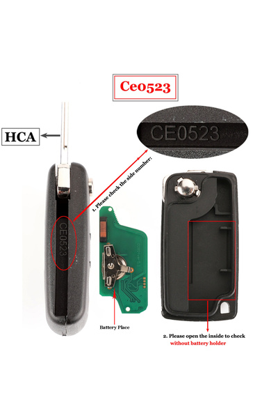 Choice5 مفتاح سيارة عن بعد FSK-peugeot HU83 CE0523 jingyuqin بزرين، تردد 434 ...