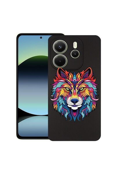 bestcase Калъф за Xiaomi Redmi Note 14, Цветове на мечтите - Вълк, Тънък сили...