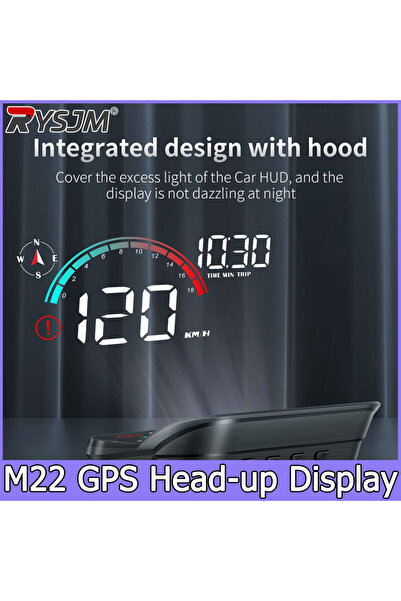 Choice جهاز عرض رقمي M22 GPS HUD لجميع السيارات، شاشة عرض أمامية، عداد سرعة، ...