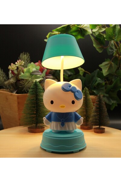 HEDİYEBİZİZ Hello Kitty Kalemtraşlı Gece Lambası Şarjlı - Mavi
