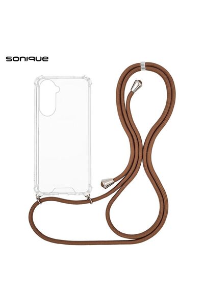 Sonique Θήκη Σιλικόνης με Κορδόνι Armor Clear Samsung Galaxy A57 5G Καφέ