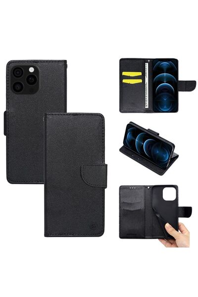 Sonique Θήκη Πορτοφόλι Trend Wallet Apple iPhone 16 Pro Max Μαύρο