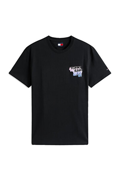 Tommy Hilfiger Tricou bărbătesc cu mânecă scurtă, cu logo tip stack și grafic...
