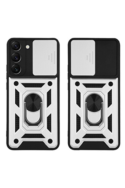 Sonique Θήκη Ring Armor CamPro για Samsung Galaxy S22 Plus Ασημί
