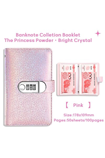 Choice1 Pink High Quality PU Leather 100 Envelope Challenge Binder With Passw...