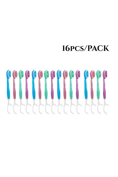 Choice 16pcs 16pcs Disposable Travel Toothbrush Set Toothpaste Floss Tongue S...